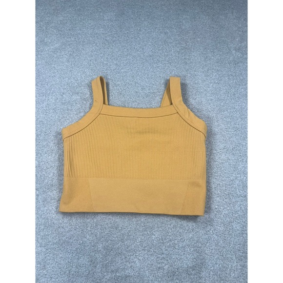 Abercrombie & Fitch Tops - YPB Your Personal Best Womens Mustard Yellow Ribbed Seamless Crop Tank Top Small
